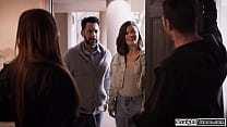Petite asian Nicole Doshi and Tommy see their loved ones cheating on them.The only way now is to cheat as well.The busty babe deepthroats cock